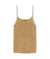 Roberto Collina Lurex Ribbed Tank Top In Nude