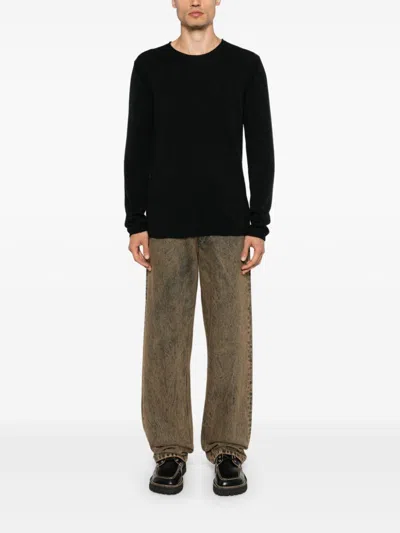 Roberto Collina Men's Merino Wool Jumper Sweater In Black