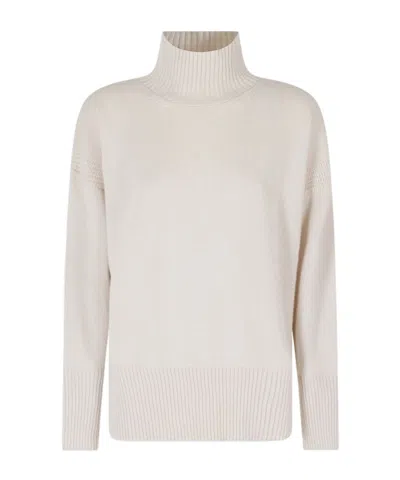 Roberto Collina Ribbed Turtleneck Relaxedfit Sweater In White