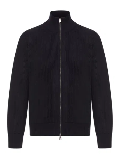 ROBERTO COLLINA RIBBED WOOL JACKET WITH ZIP