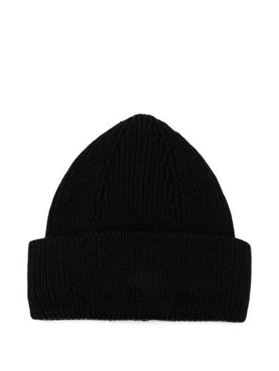 Roberto Collina Ribbed-knit Beanie Hat In Black