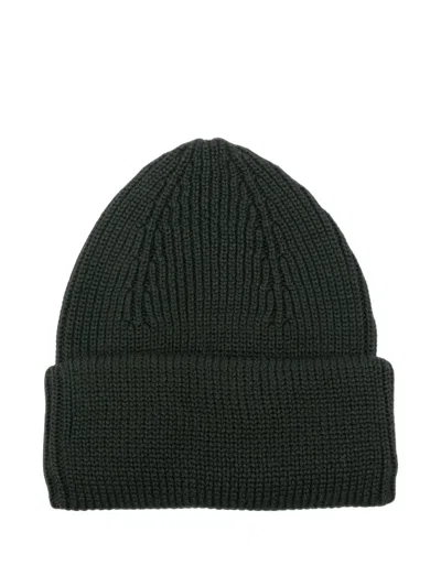 Roberto Collina Ribbed-knit Beanie Hat In Green