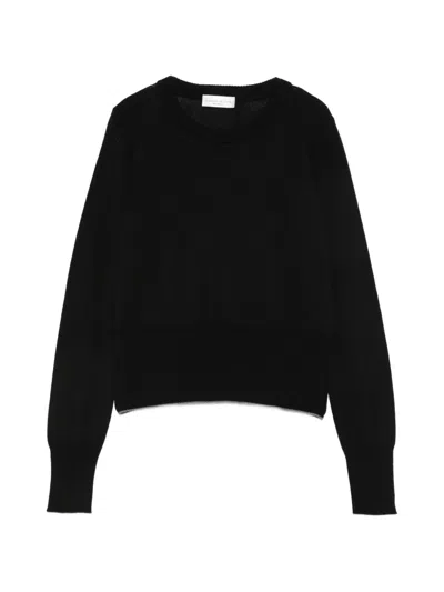Roberto Collina Ribbed-knit Crew-neck Sweater In Black