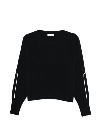 Roberto Collina Ribbed-knit Embroidered Sweater In Black