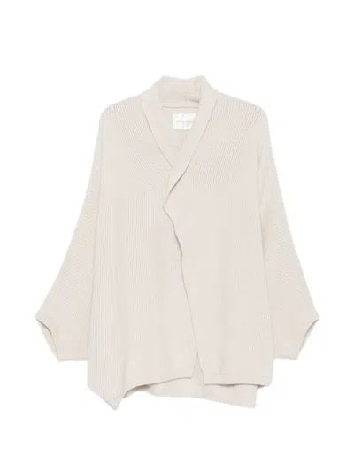 Roberto Collina Ribbed-knit Shawl-collar Cardigan In White
