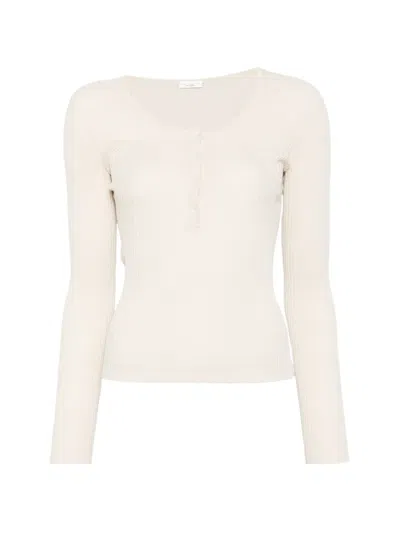 Roberto Collina Ribbed-knit T-shirt In Neutral