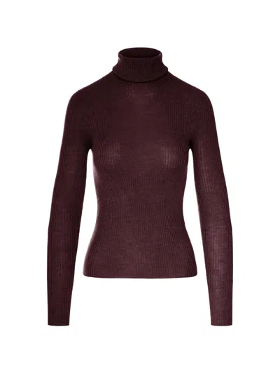 Roberto Collina Ribbed-knit Turtleneck Sweater In Red