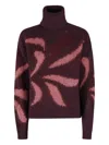 Roberto Collina Roll-neck Patterned Sweater In Multi