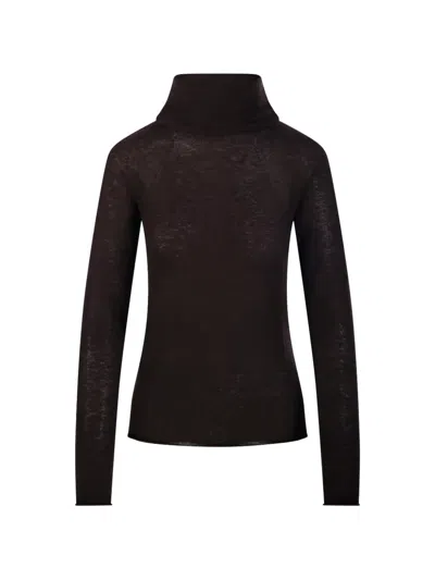 Roberto Collina Roll-neck Raglan-sleeve Sweater In Brown