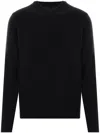 Roberto Collina Round-neck Cashmere Blend Sweater In Black