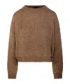 Roberto Collina Round-neck Knitted Sweater In Brown
