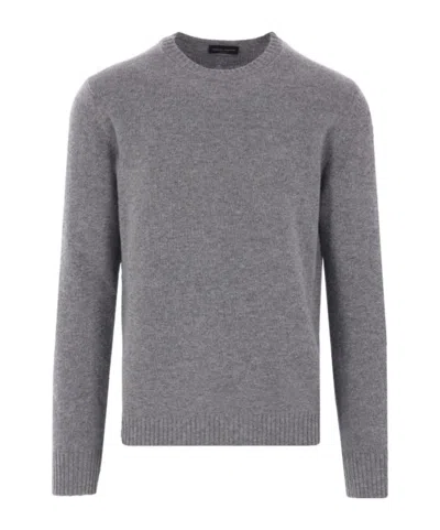 Roberto Collina Round-neck Knitted Sweater In Gray