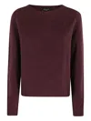 Roberto Collina Burgundy Circle Neck Sweater With Long Sleeves In Burgundy