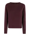 Roberto Collina Burgundy Circle Neck Sweater With Long Sleeves In Burgundy