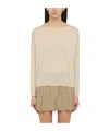 Roberto Collina Cream-coloured Wool Sweater In Nude
