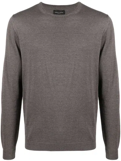 Roberto Collina Round-neck Merino Jumper In Grey