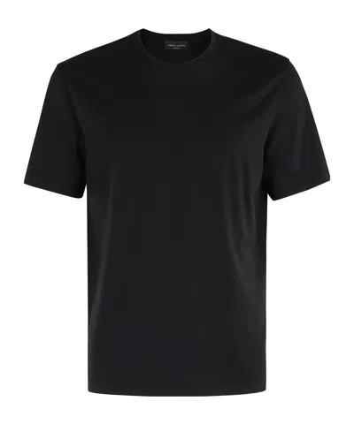 Roberto Collina Round Neck Short Sleeve T-shirt In Black