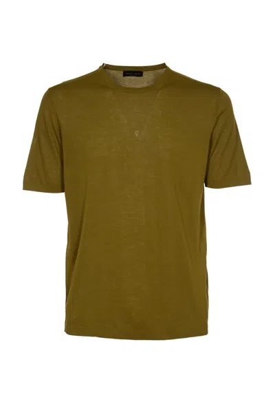 Roberto Collina Round Neck Slim Plain T-shirt In Military