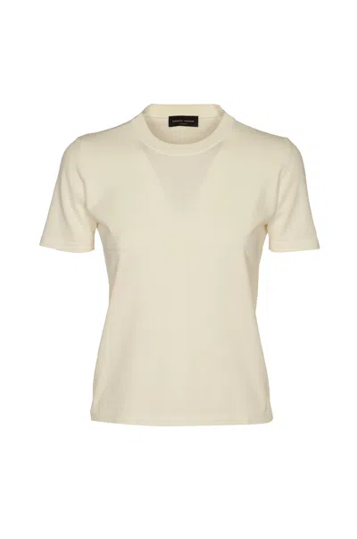 Roberto Collina Round Neck Slim Plain T-shirt In Natural