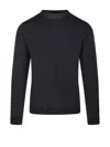 Roberto Collina Ribbed Round Neck Sweater With Long Sleeves In Black