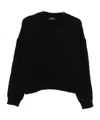 Roberto Collina Round-neck Long-sleeve Sweater In Black