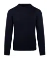 Roberto Collina Ribbed Round Neck Sweater With Long Sleeves In Black