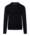 Roberto Collina Ribbed Round Neck Sweater With Long Sleeves In Black