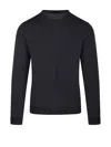 Roberto Collina Ribbed Round Neck Sweater With Long Sleeves In Black