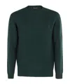 Roberto Collina Girocollo ml Lana Baby Camel In Green