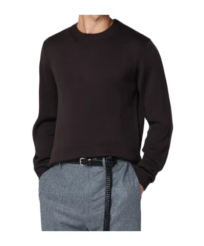 Roberto Collina Round-neck Wool Sweater In Brown