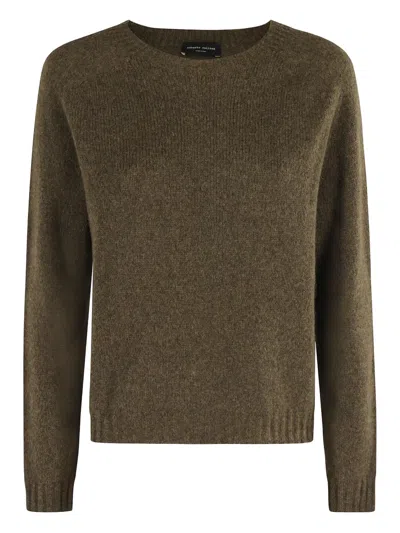Roberto Collina Round-neck Wool Sweater In Brown