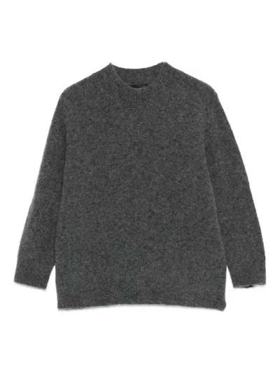 Roberto Collina Round-neck Wool Sweater In Gray