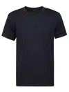 Roberto Collina Plain Crew Neck Cotton T-shirt In Navy