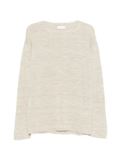 Roberto Collina Round-neck Sweater In Neutral