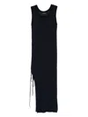 Roberto Collina Ruched Detailed Ribbed Midi Dress In Blue