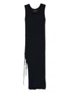 Roberto Collina Ruched Detailed Ribbed Midi Dress In Blue