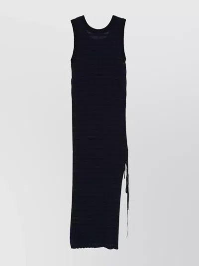 Roberto Collina Ruched Ribbed Midi Dress