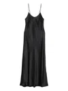 Roberto Collina Satin Slip Dress In Black
