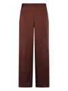 Roberto Collina Wide-leg Trousers With Smooth Finish In Brown