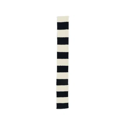 Roberto Collina Striped-pattern Scarf In Black
