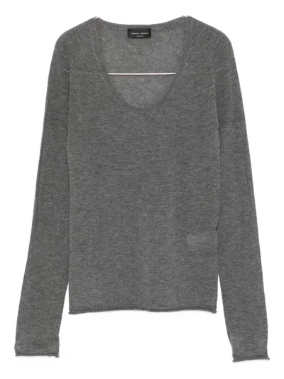 Roberto Collina Scoop-neck Jumper In Gray