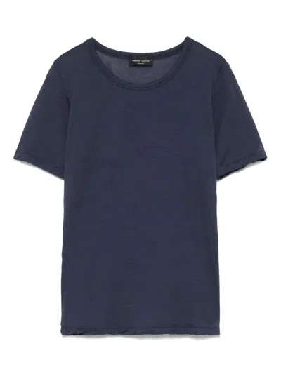 Roberto Collina Semi-sheer Cotton Blend T-shirt Clothing In Blue