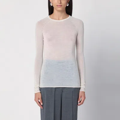 Roberto Collina Semi-transparent Milk-coloured Jumper In White