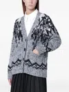 Roberto Collina Grey Wool-blend Cardigan With Sequins In Gray