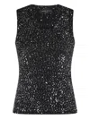 Roberto Collina Sequin-embellished Tank Top In Black