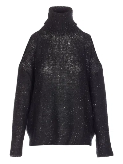 ROBERTO COLLINA SEQUIN TURTLENECK SWEATER