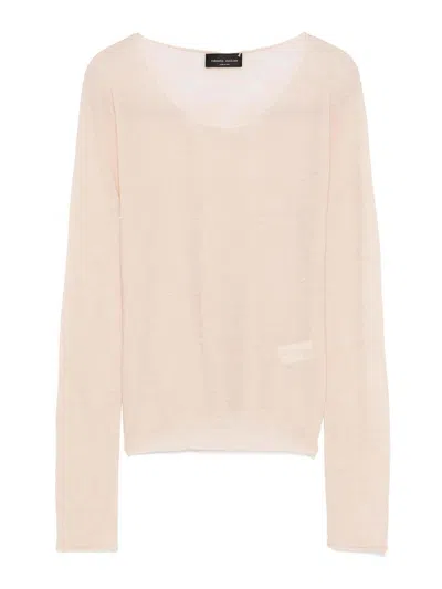 Roberto Collina Sequined Crew Neck In Sand