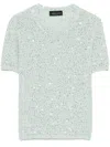 Roberto Collina Girocollo Mm Paillettes In Green