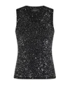Roberto Collina Sequin-embellished Tank Top In Black