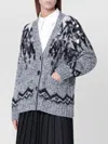 Roberto Collina Grey Wool-blend Cardigan With Sequins In Multi